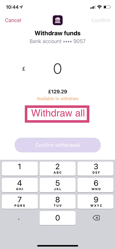 Withdrawal Request Interface