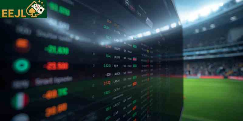 Real-time in play betting odds interface during live football match with fluctuating markets